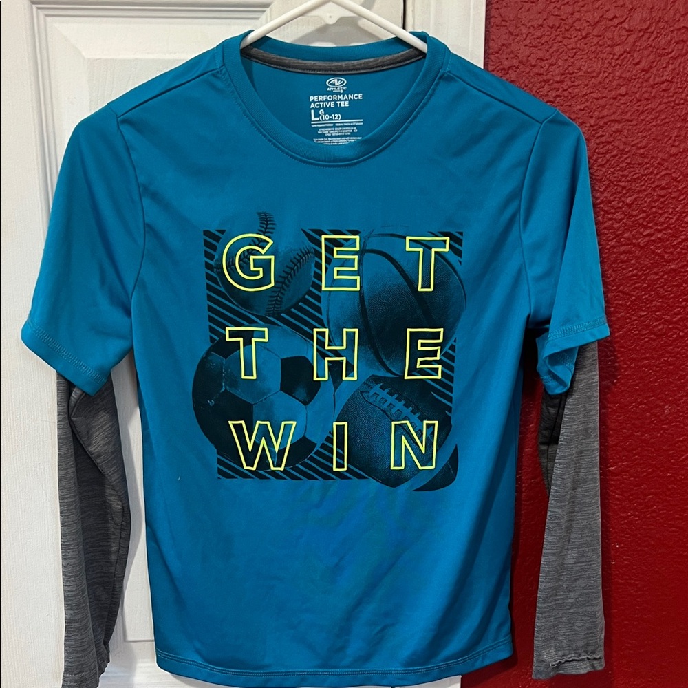 Russell Athletic Blue and Gray Long Sleeve Tee
